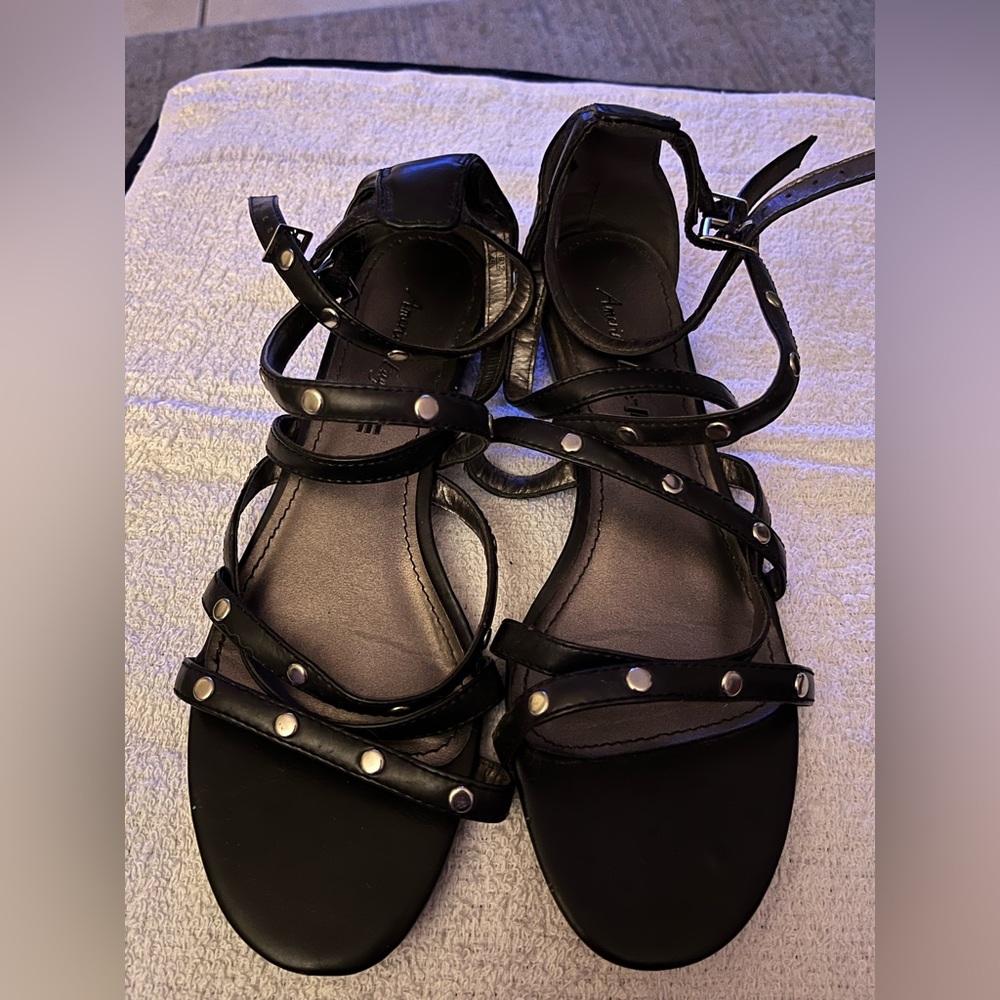 American Eagle Black Strappy Sandals